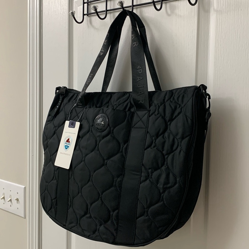 Black Quilted Puffer XL Pajar Shoulder / Handbag / Crossbody Bag